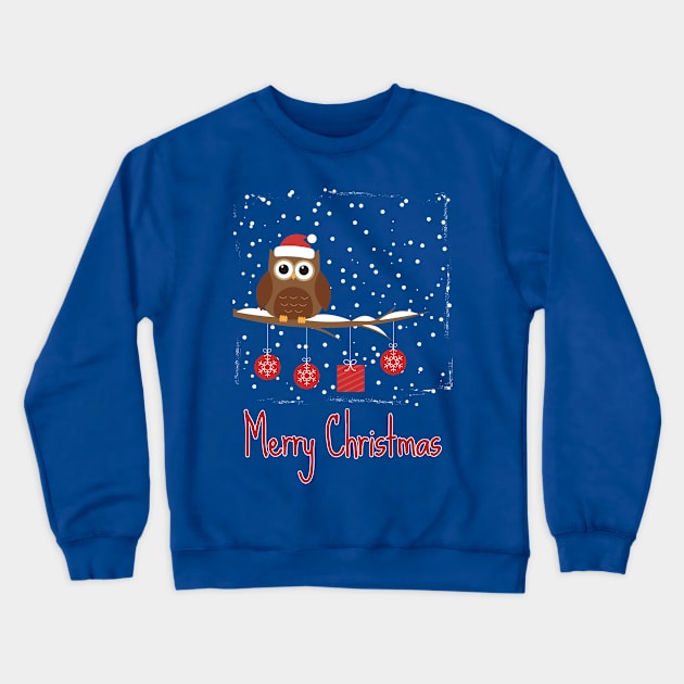 Owl Christmas #2 Crewneck Sweatshirt by marcusmattingly